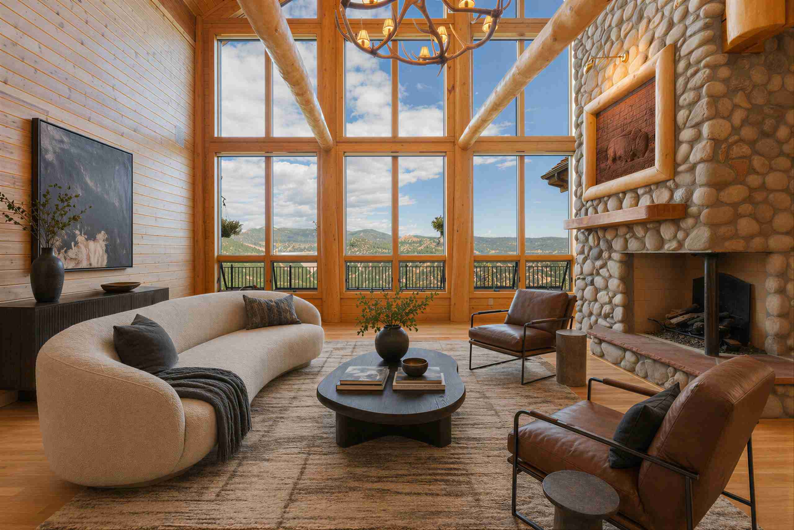 The great room with mountain views