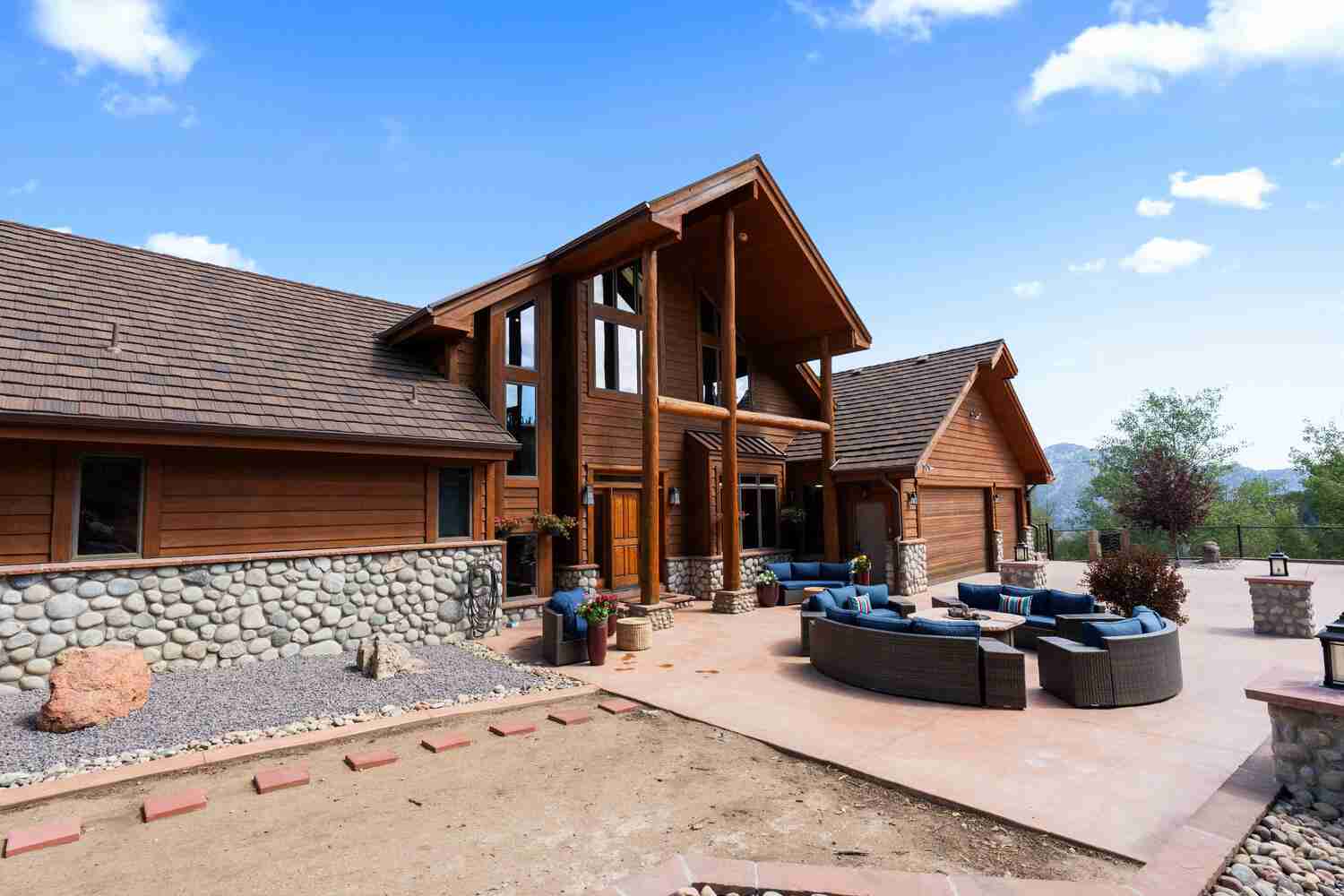 The front patio and fire pit